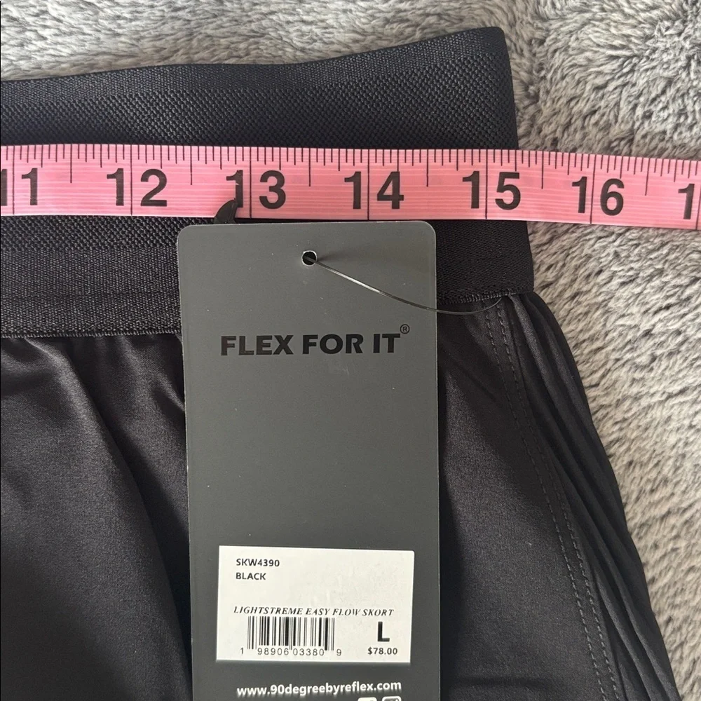 90 DEGREE BY REFLEX Lightstreme Hybrid Pleated Skort in Black Size Large NWT